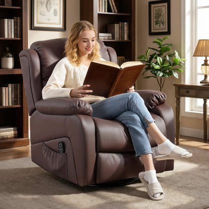 Reclining Relaxing Chair with 8 Massage Points, Heating and Footrest, 87x97x100 cm, Brown