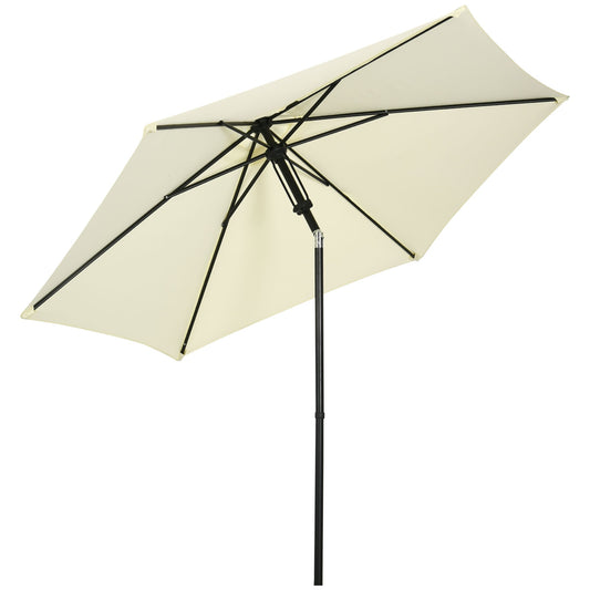 2.7x2.5m Polyester and Metal Garden Umbrella with Tilting Canopy Beige Black