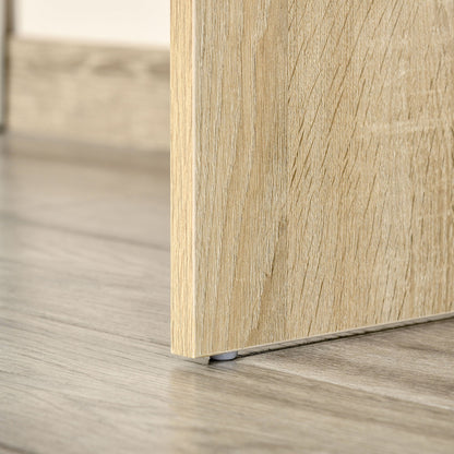 Corner Desk, Space-Saving Corner Computer Desk for Bedroom or Office, Oak and White Wood Desk