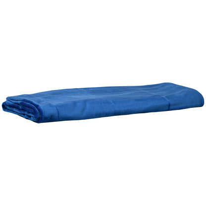Dark Blue 330 GSM Reversible Flannel Blanket for Indoor and Outdoor Use, 203x152x0.5 cm, Dark Blue