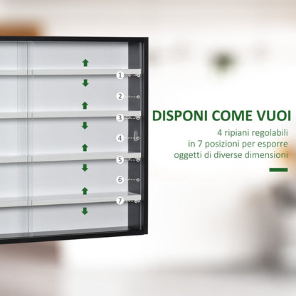 Display Wall Unit with adjustable shelves - Black White