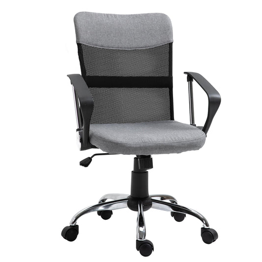 Grey Fabric Office Chair, Ergonomic Swivel Desk Chair, 60 x 66 x 91-101cm