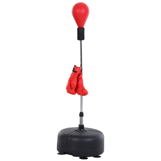 Punching Ball with Adjustable Height and Gloves Included, Ф48x136-154cm, Red