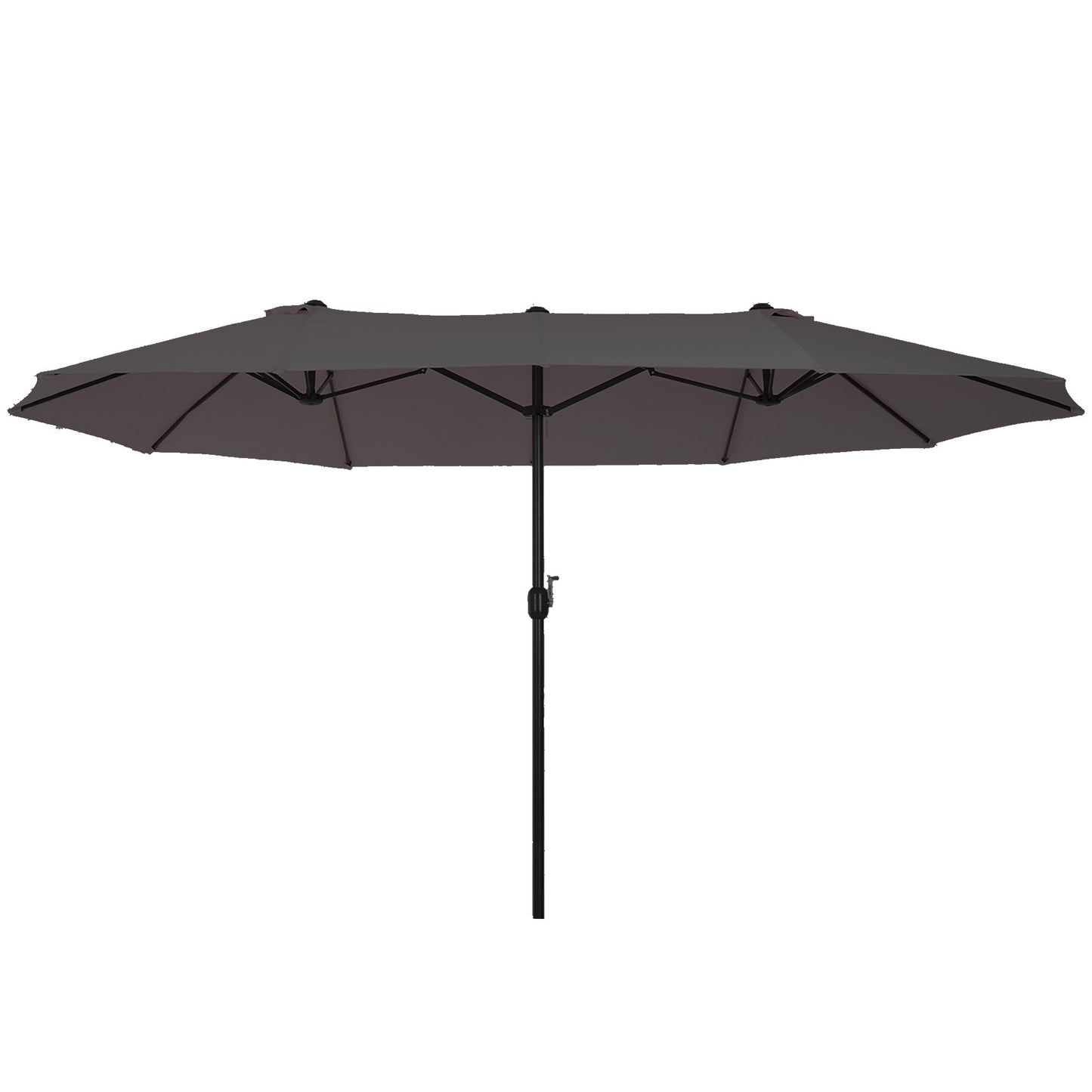 Grey Double Garden Umbrella | 4.6 x 2.4m