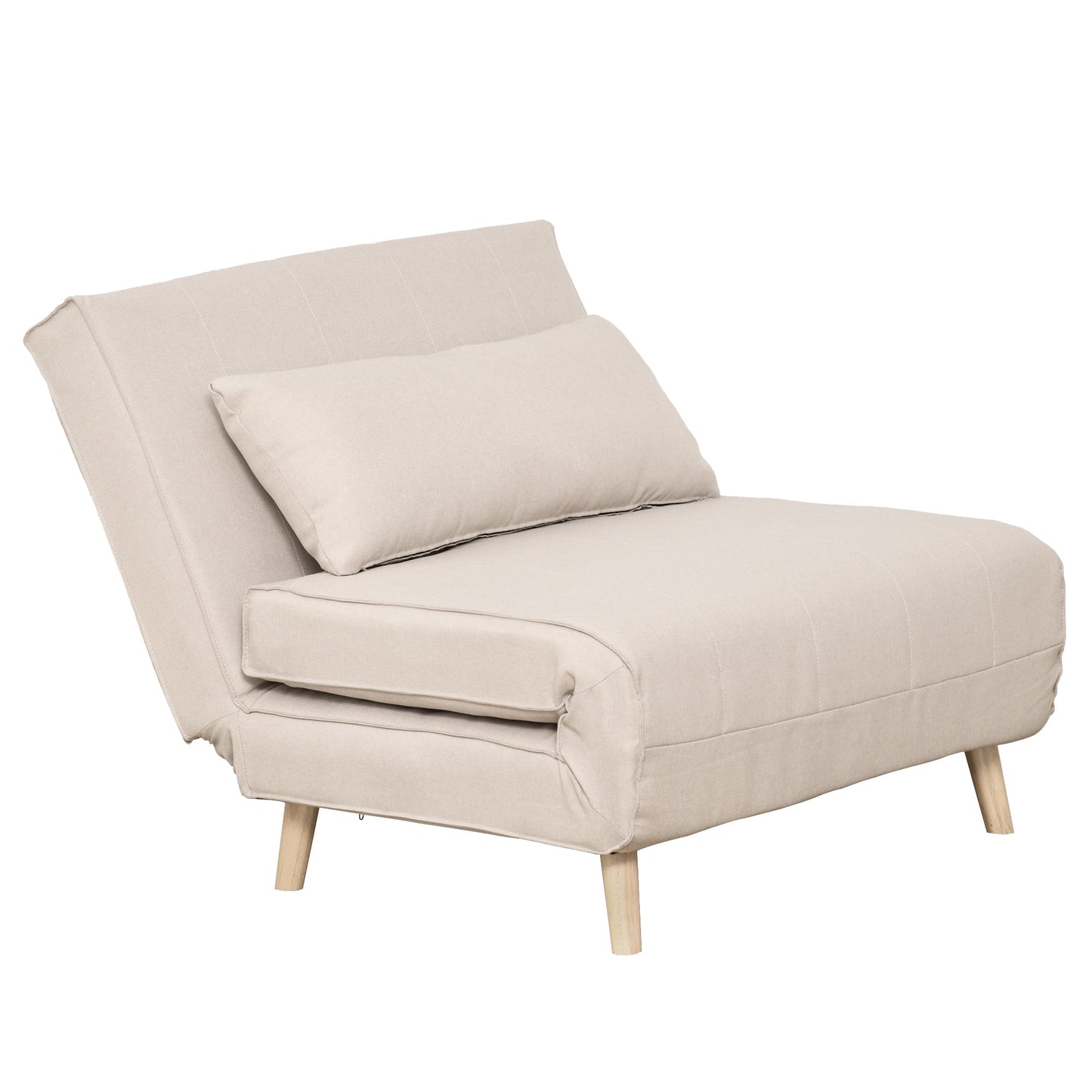 3 in 1 Sofa Bed with 6-Position Reclining Backrest, 94x78x80 cm, Beige