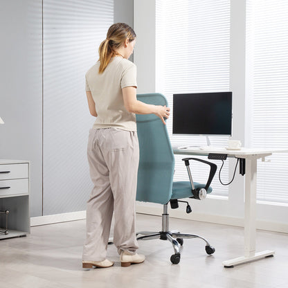 Ergonomic Swivel Office Chair, Adjustable Height and Mesh Backrest, 63x65x109-119 cm, Light Green