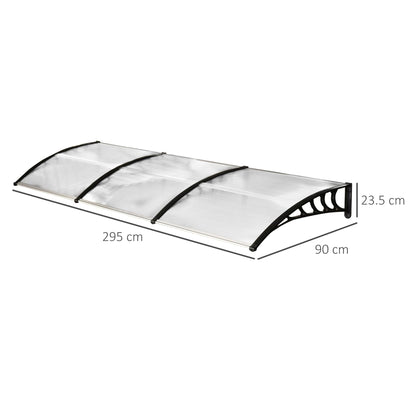 Curved Outdoor Canopy with Screws and Bolts Included, in Polycarbonate, PP and Aluminum, 122x89x24 cm
