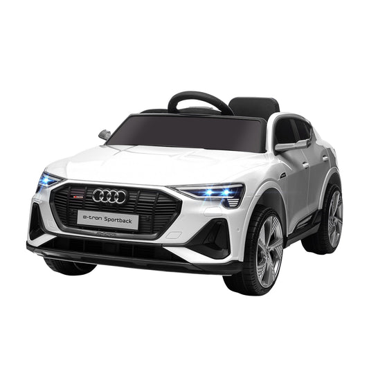 AUDI - 12V Electric Ride-On Toy Car for Kids with Remote Control, Speed 3-8km/h, Lights and Music, Age 3-5 Years, White