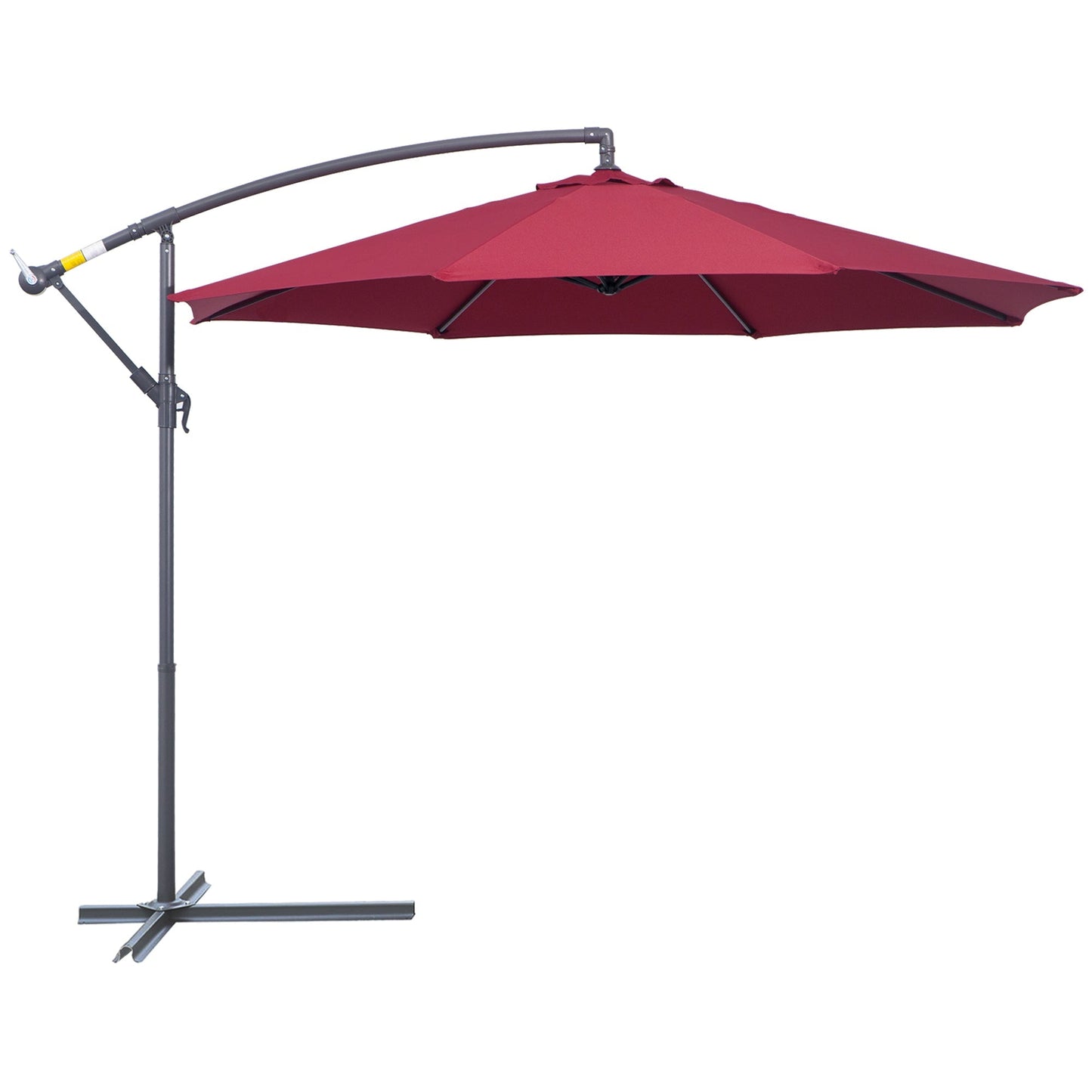 Garden Umbrella 3x2.5 m Tilting Arm with Crank, Dark Red