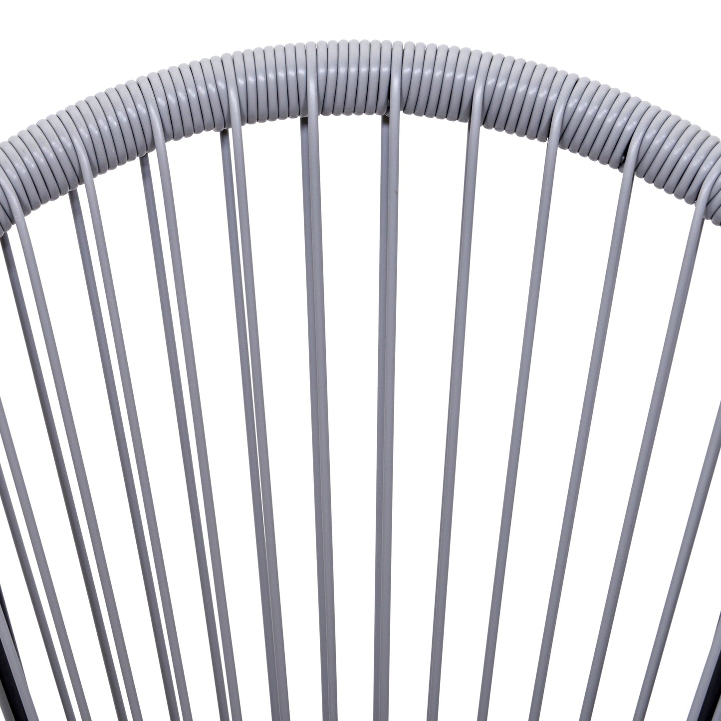 Set of 4 Oval Garden Chairs in PE Rattan and Metal in Boho Chic Style, Light Grey