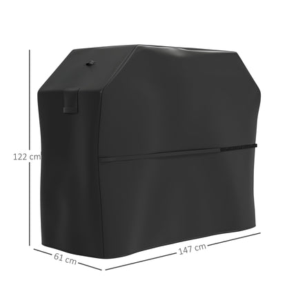 600D Oxford Fabric Waterproof UPF30+ and Windproof Barbecue Cover, 147x61x122 cm, Black