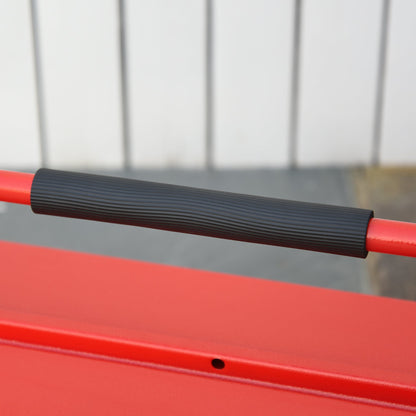 Folding Metal Tool Box with 5 Trays, 3 Shelves, Red