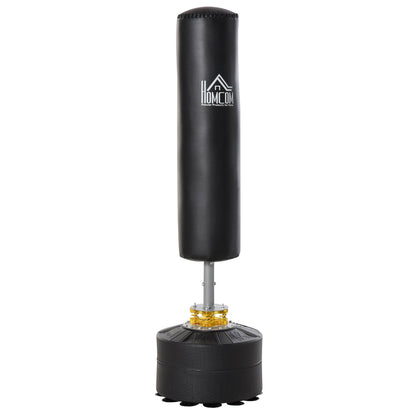 Freestanding Punching Bag, Punching Bag with Base Fillable with Water and Sand, Black
