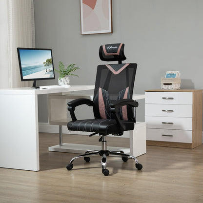 Ergonomic office chair with lumbar and cervical support, adjustable height and inclination, 58x62.5x112-120cm - black