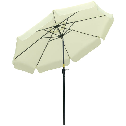 Garden and Terrace Umbrella Ø2.7x2.5 m Round with Tilting Head and UV 50+ Resistant, Beige