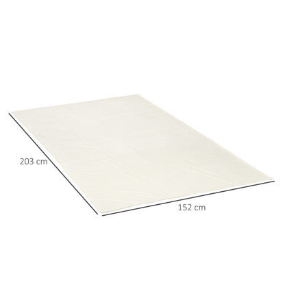 Cream White 330 GSM Reversible Flannel Blanket for Indoor and Outdoor Use, 203x152x0.5 cm, Cream White