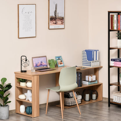 Multi -exposure angle desk with 5 shelves, wood, 120x110x74.5cm