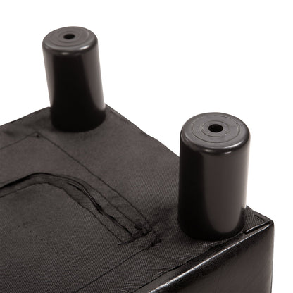 Rectangular Padded Footstool Pouf in Faux Leather, 40x30x24 cm, Brown