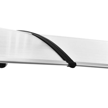 Outdoor Canopy Shelter 195x75cm in Polycarbonate and Aluminum for Balcony Windows and Doors, Transparent