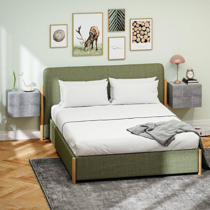 Set of 2 Floating Bedside Tables with 2 Drawers Modern and Space-Saving, 40x29x30 cm, Cement Grey