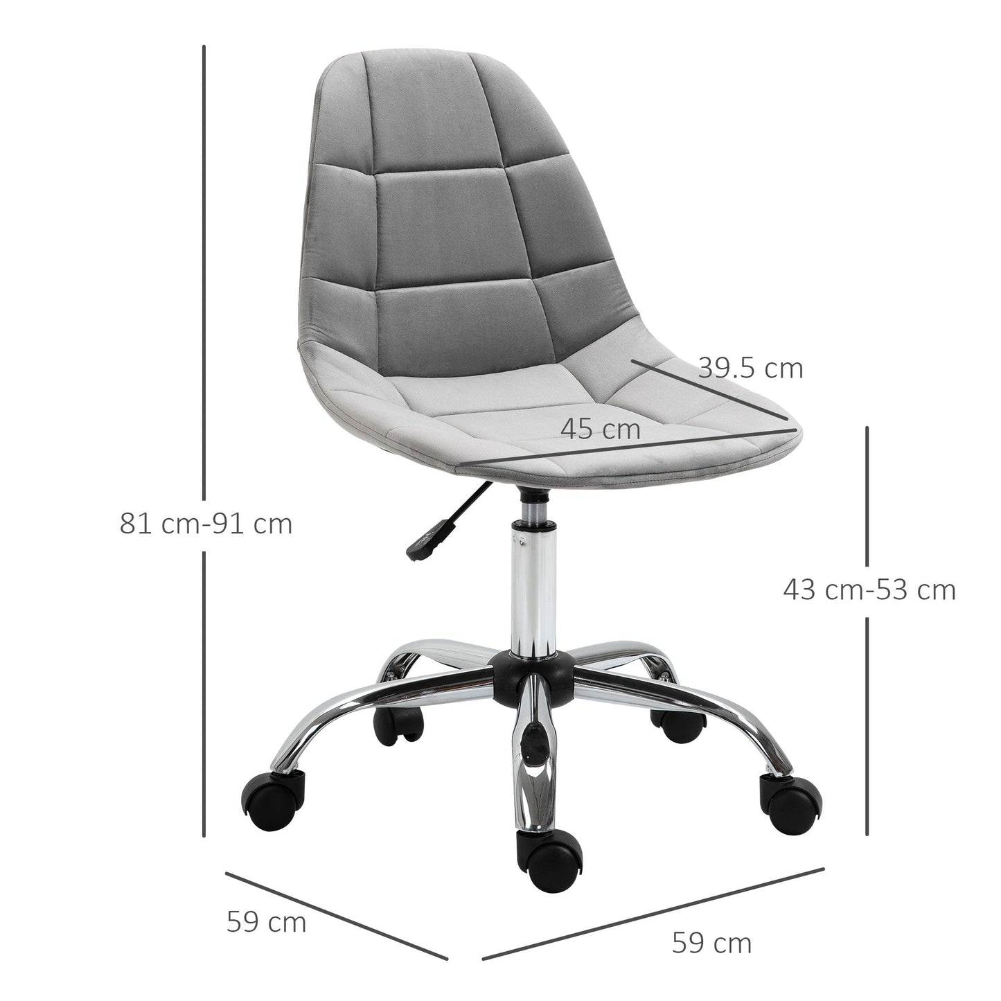 WINTERS | Grey Swivel Chair for Bedroom or Office - Ergonomic Chair