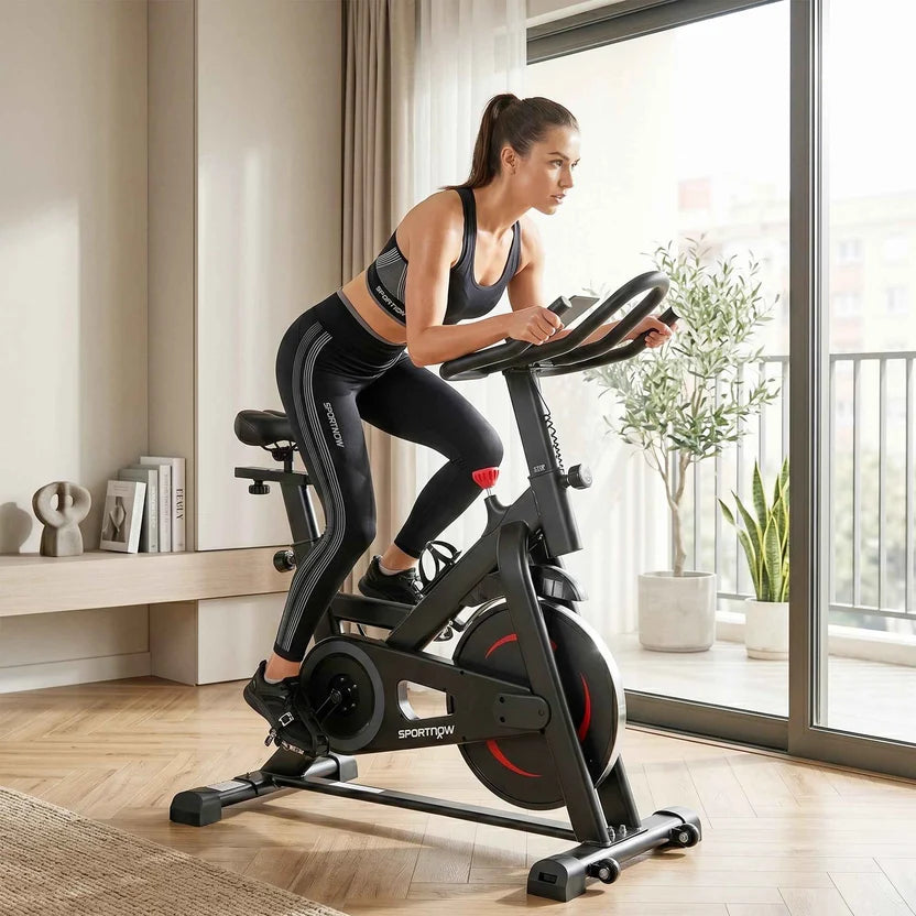 SPORTNOW Home Bike, Stationary with APP, Magnetic Resistance 0-100%