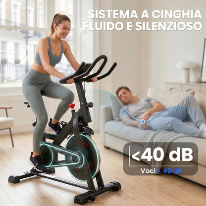 SPORTNOW Home Bike, Stationary with APP, Magnetic Resistance 0-100%
