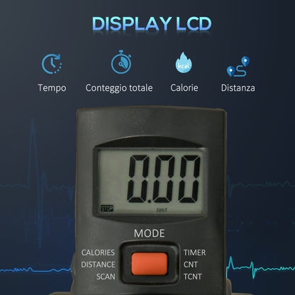 Mini Rehabilitation Bike with Adjustable Height and Resistance and LCD Display, Steel and ABS, Black and Red