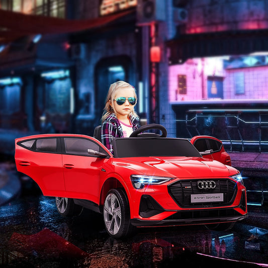 AUDI - Electric Car for Children 12V with Remote Control, Speed 3-8km/h, Lights and Music, Age 3-5 Years, Red