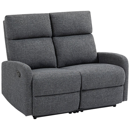 2-Seater Sofa Reclining to 145° Max and Upholstered in Grey Chenille, 124x91x100 cm