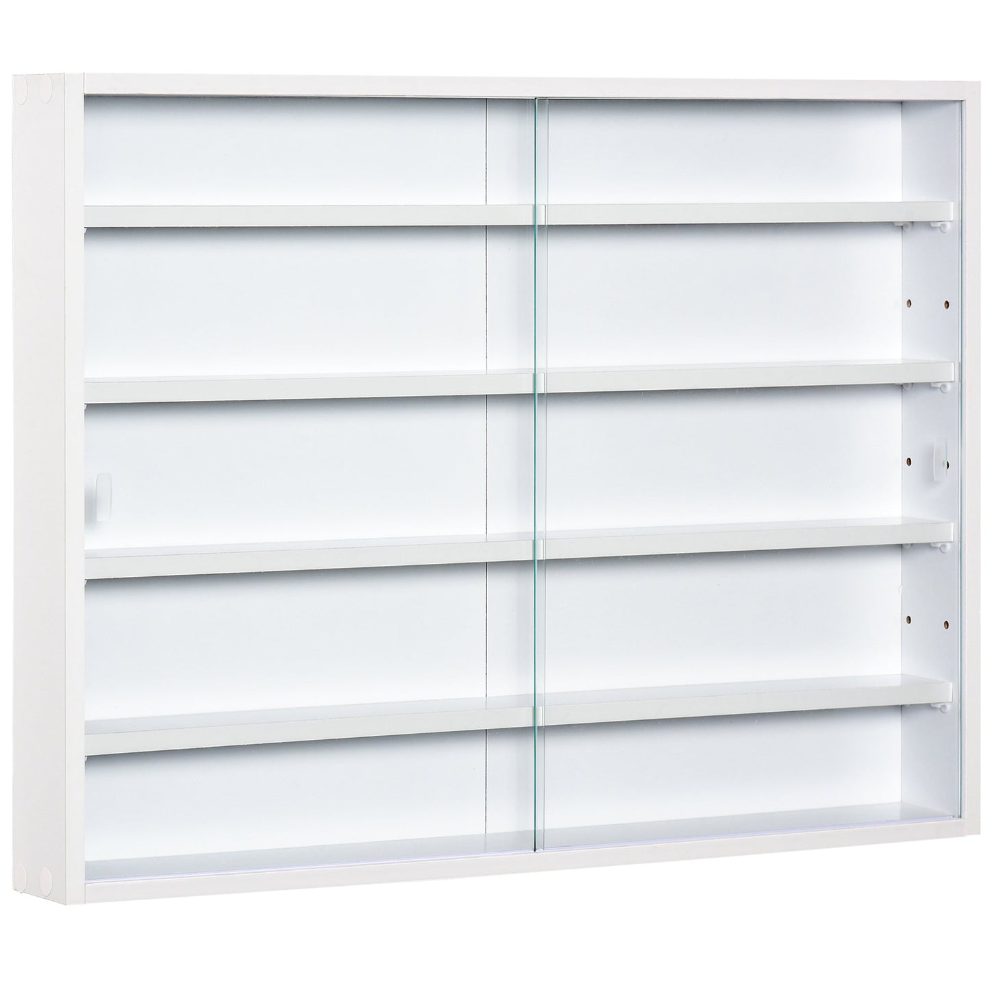 Modern Display Cabinet for Collectibles 5 Shelves, Storage Display Case with Adjustable Shelves, 80x9.5x60cm, White
