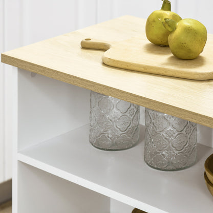 Modern MDF Bar Table for 2 People with 4 Open Shelves and Cabinet, 116x79. 5x91 cm