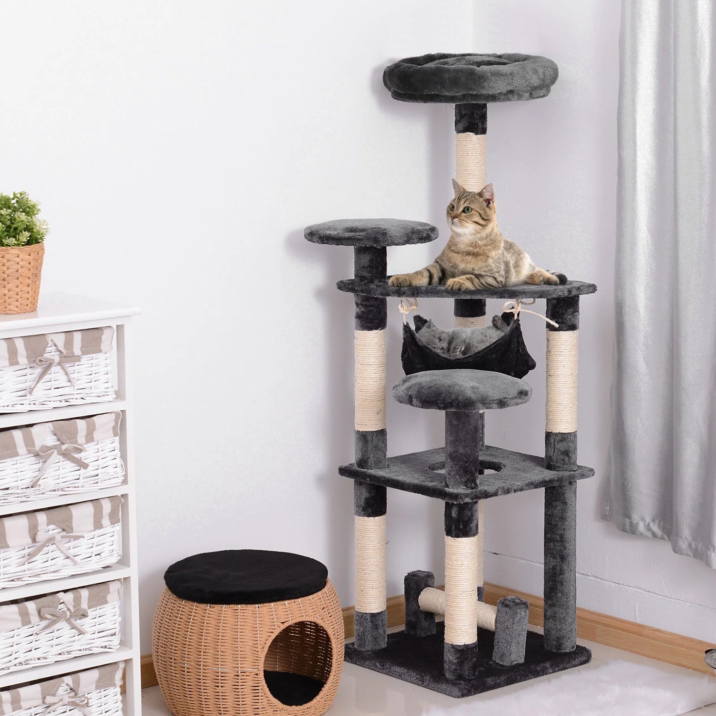 4‑Level Cat Tree Tower with Hammock