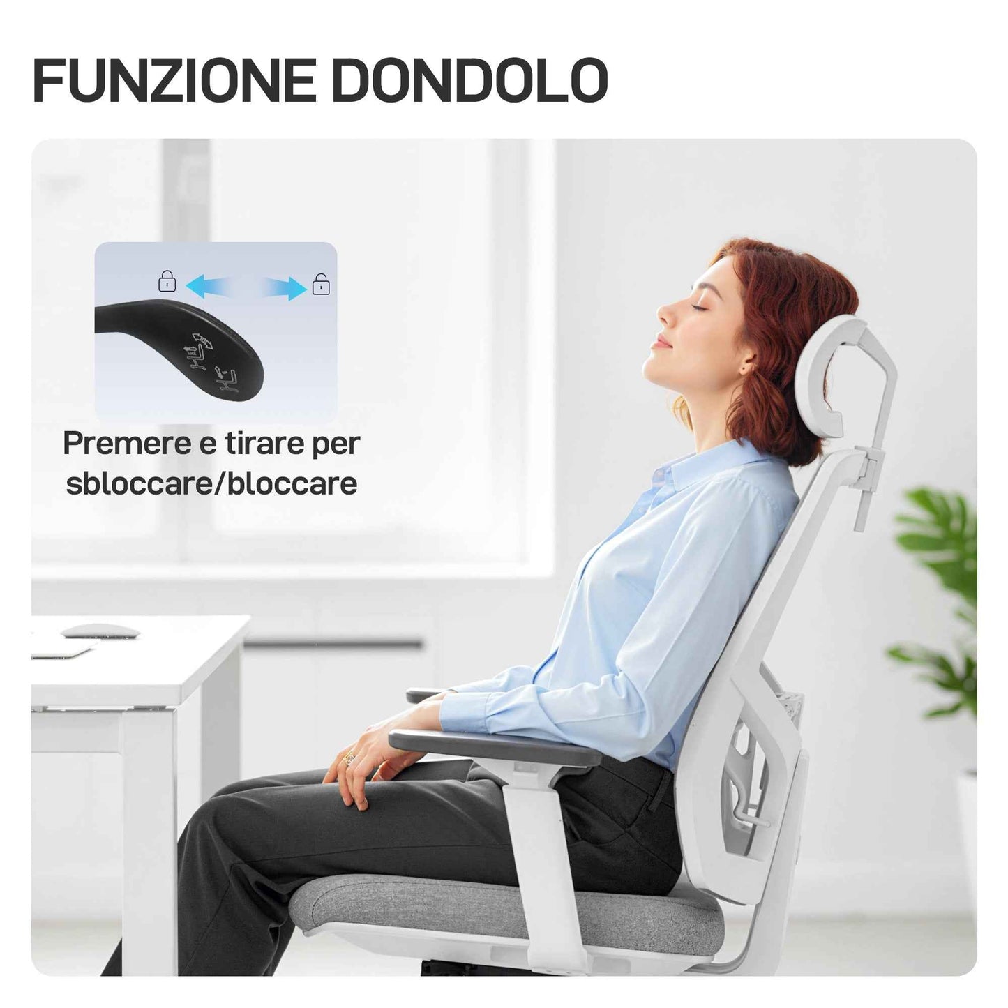 Ergonomic and Breathable Office Chair with 4D Dynamic Lumbar Support, 64.5x62.5x112-122 cm, Multicolor