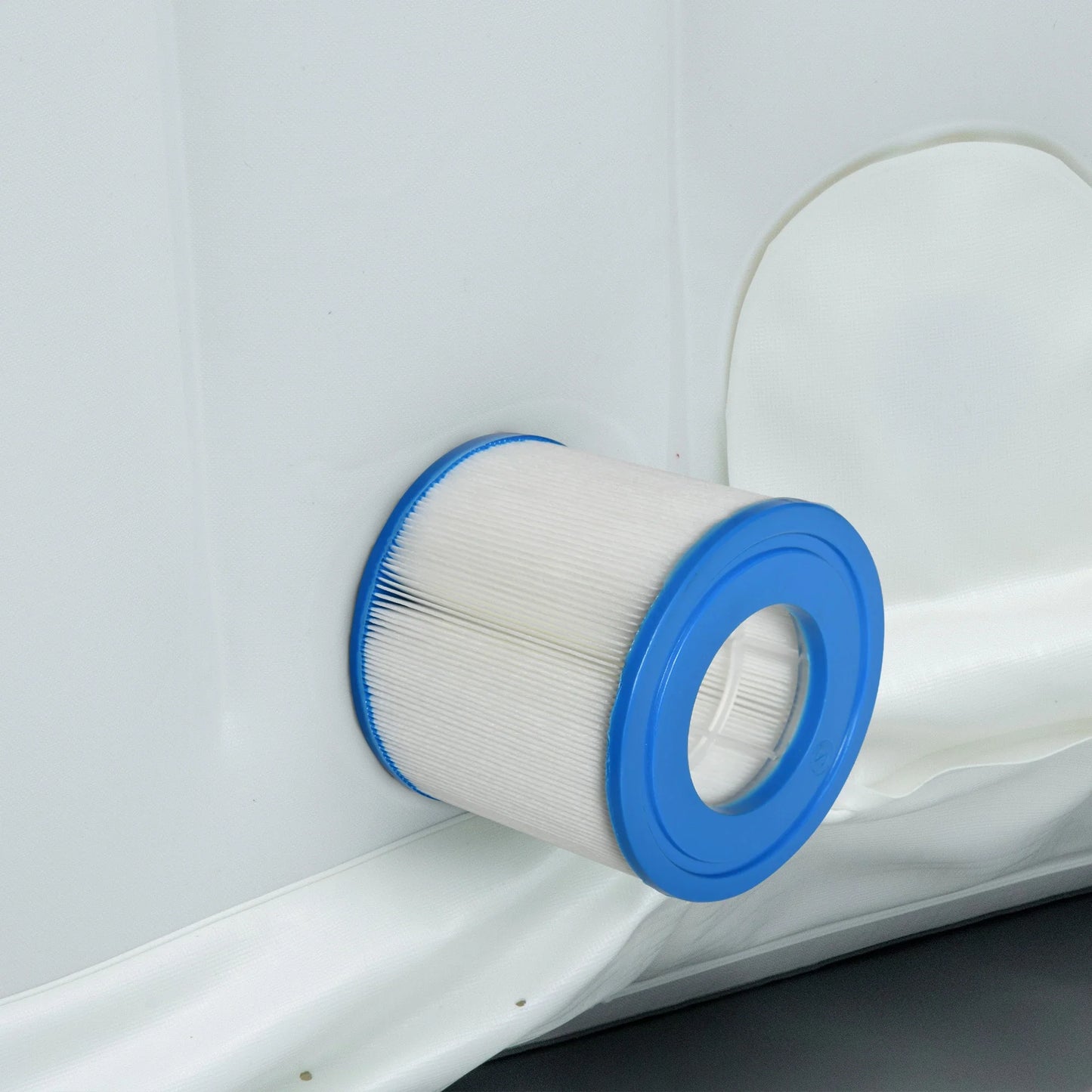 Set of 6 Filters for Inflatable Pools and Spas in Non-Woven Fabric, Ø10.5x8cm, Blue and White
