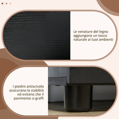 Mobile Office Multipurpose Document Holder with Lock, 2 Doors and Internal Shelf, 80x40x80 cm, Black