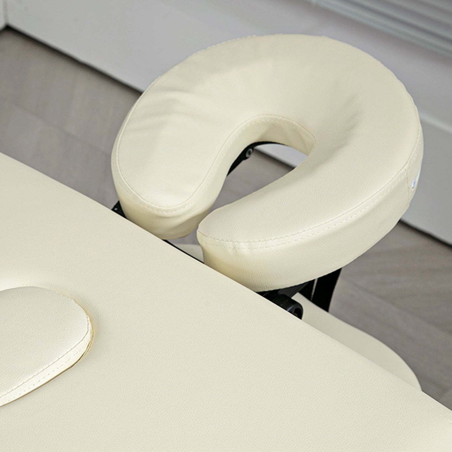 Professional Foldable Massage Table, Adjustable Height and Transport Bag, Cream-white