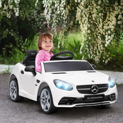 Electric Car for Children Licensed Mercedes SLC 300 with Remote Control, in PP and Metal, 107x62. 5x44 cm, White