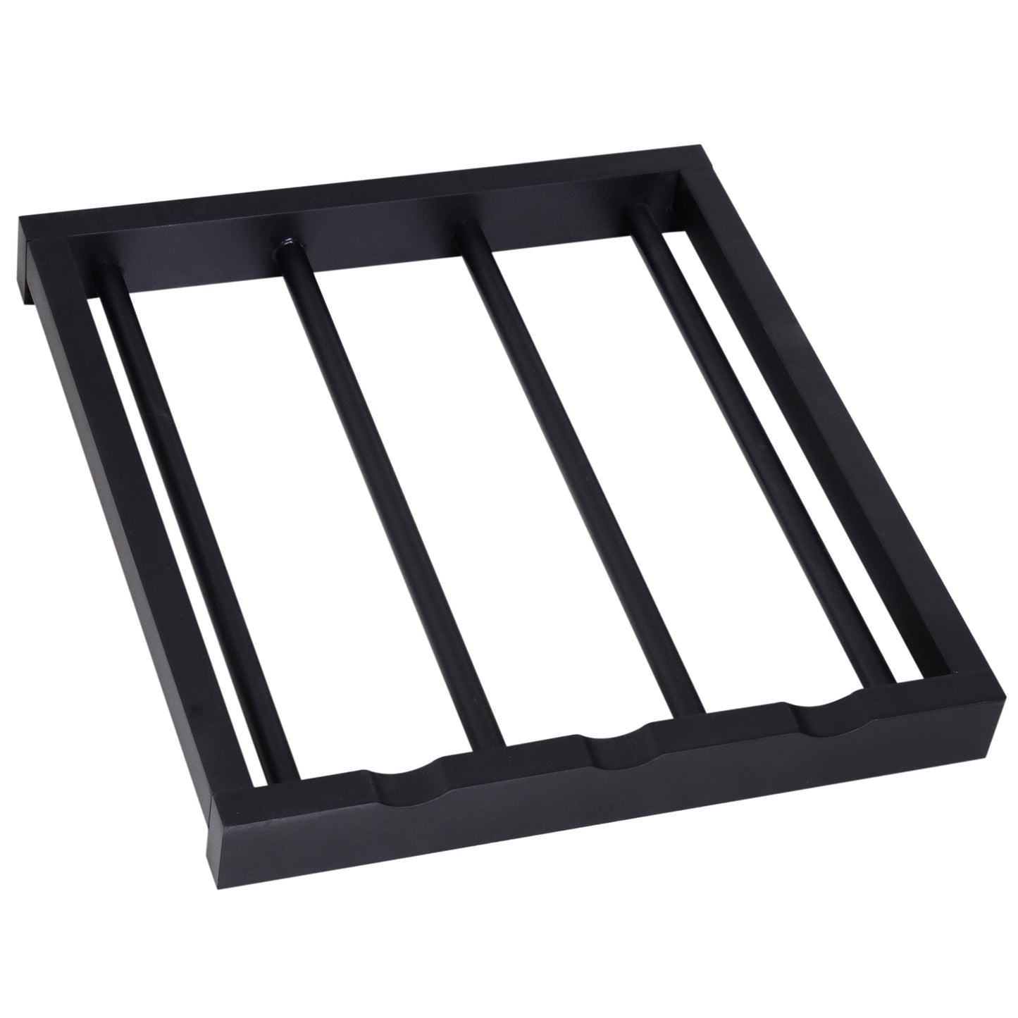 Multipurpose Kitchen Trolley Pine Wood 74 x 37 x 75cm Black