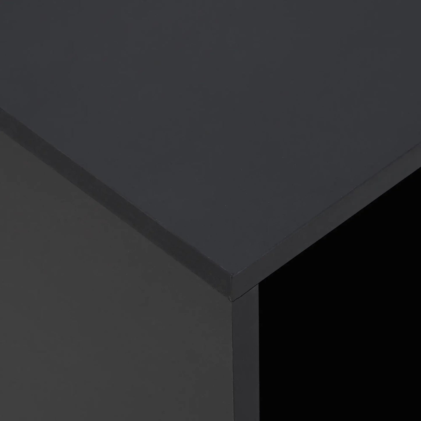 C-Shaped Coffee Table with 2 Open Shelves and 4 Swivel Wheels, 45x35x58 cm, Black