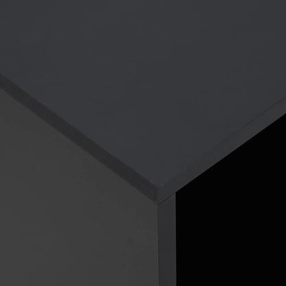 C-Shaped Coffee Table with 2 Open Shelves and 4 Swivel Wheels, 45x35x58 cm, Black