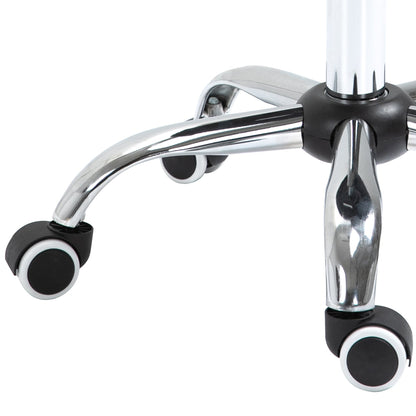 Saddle Work Stool with Wheels and Adjustable Height for Hairdressing and Tattoo Shops, 52x53x49-61cm Black