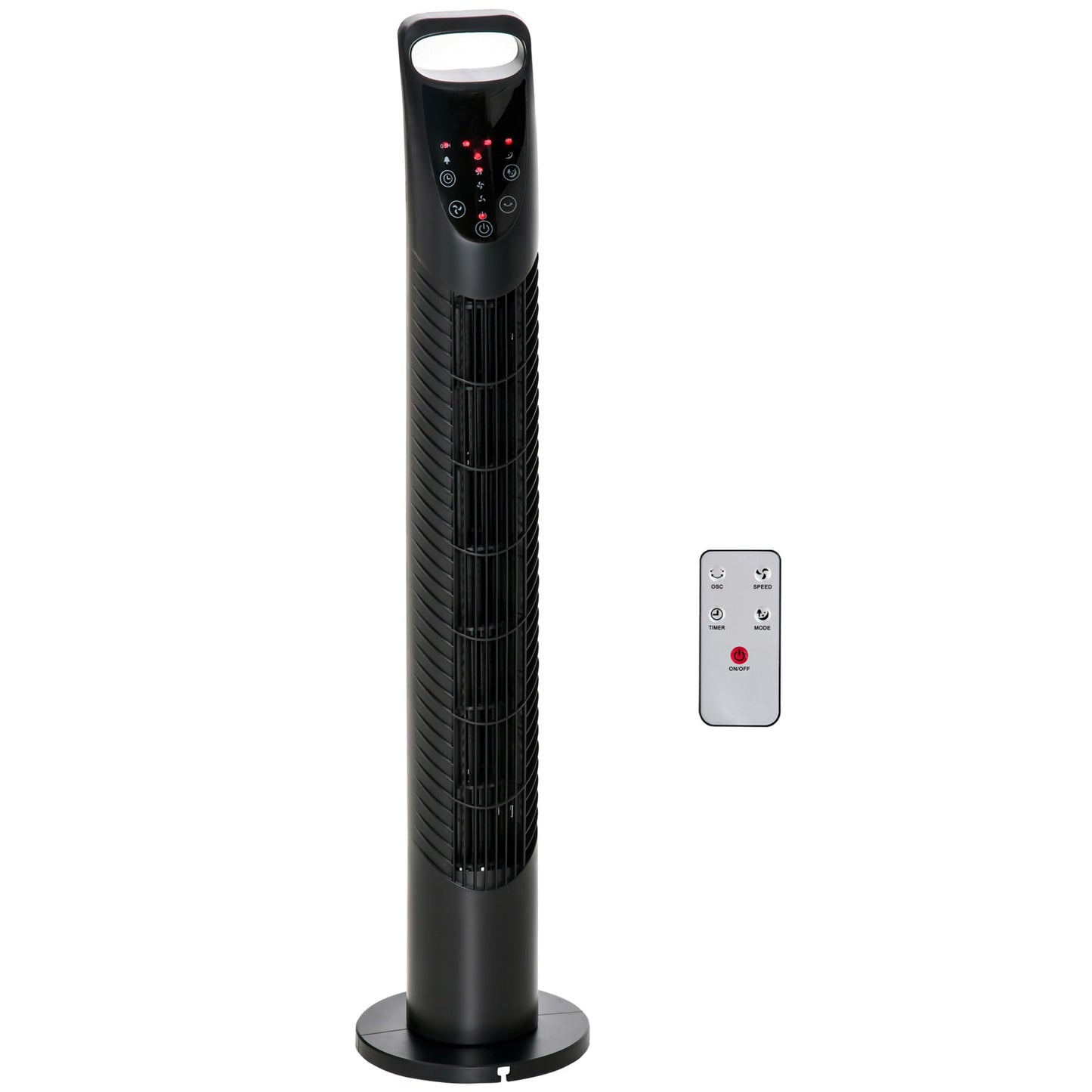 Column Fan with Remote Control up to 5m, 70° Oscillation with 3 Modes and 3 Speeds, 7.5h Timer, 40W Black, Ф18x78.5cm