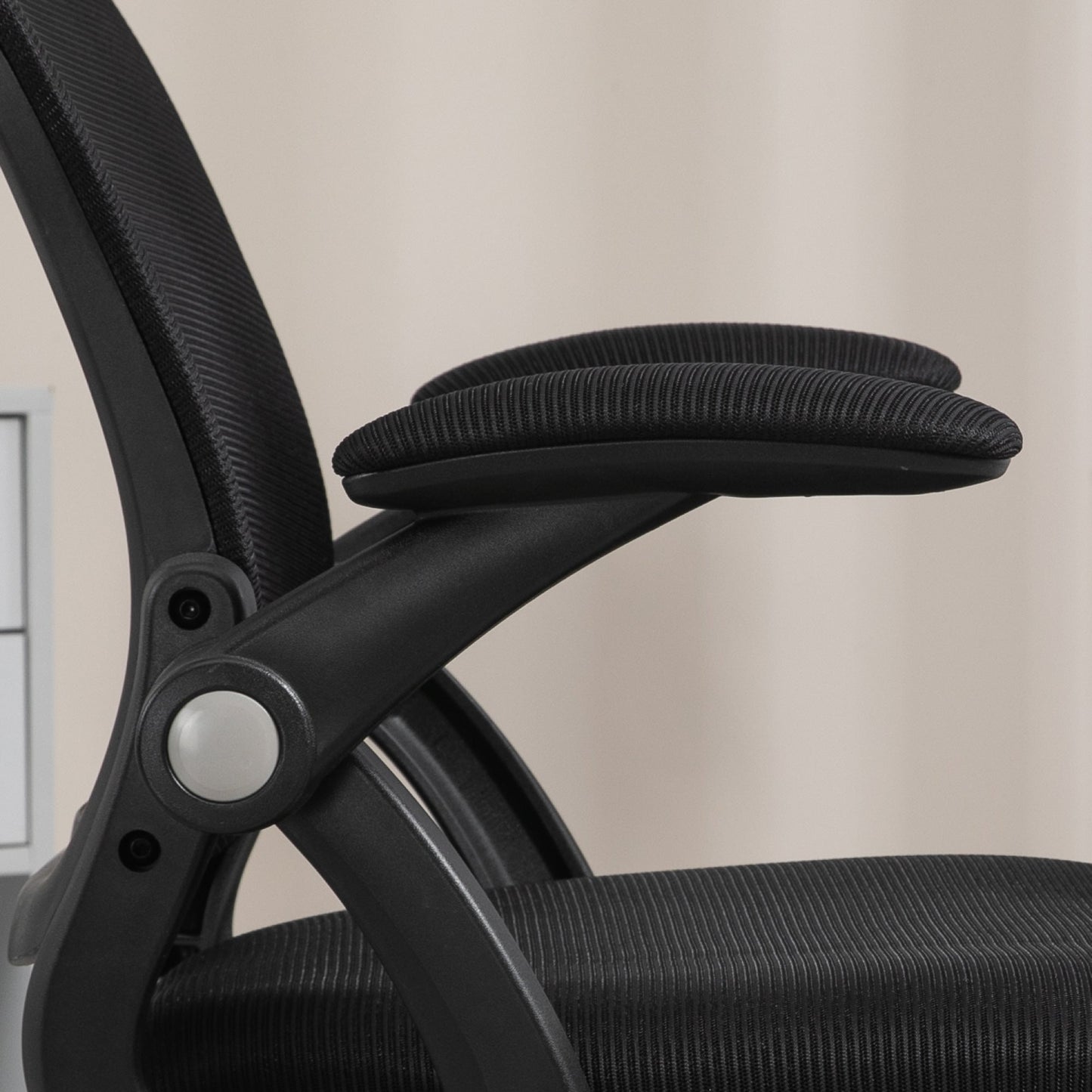 Ergonomic Office Chair with Mesh Backrest and Adjustable Height, 65.5x61.5x88-97.5cm, Black