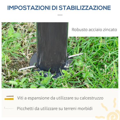 3x3m Steel Garden Gazebo with Double Roof and Curtains, Beige and Grey