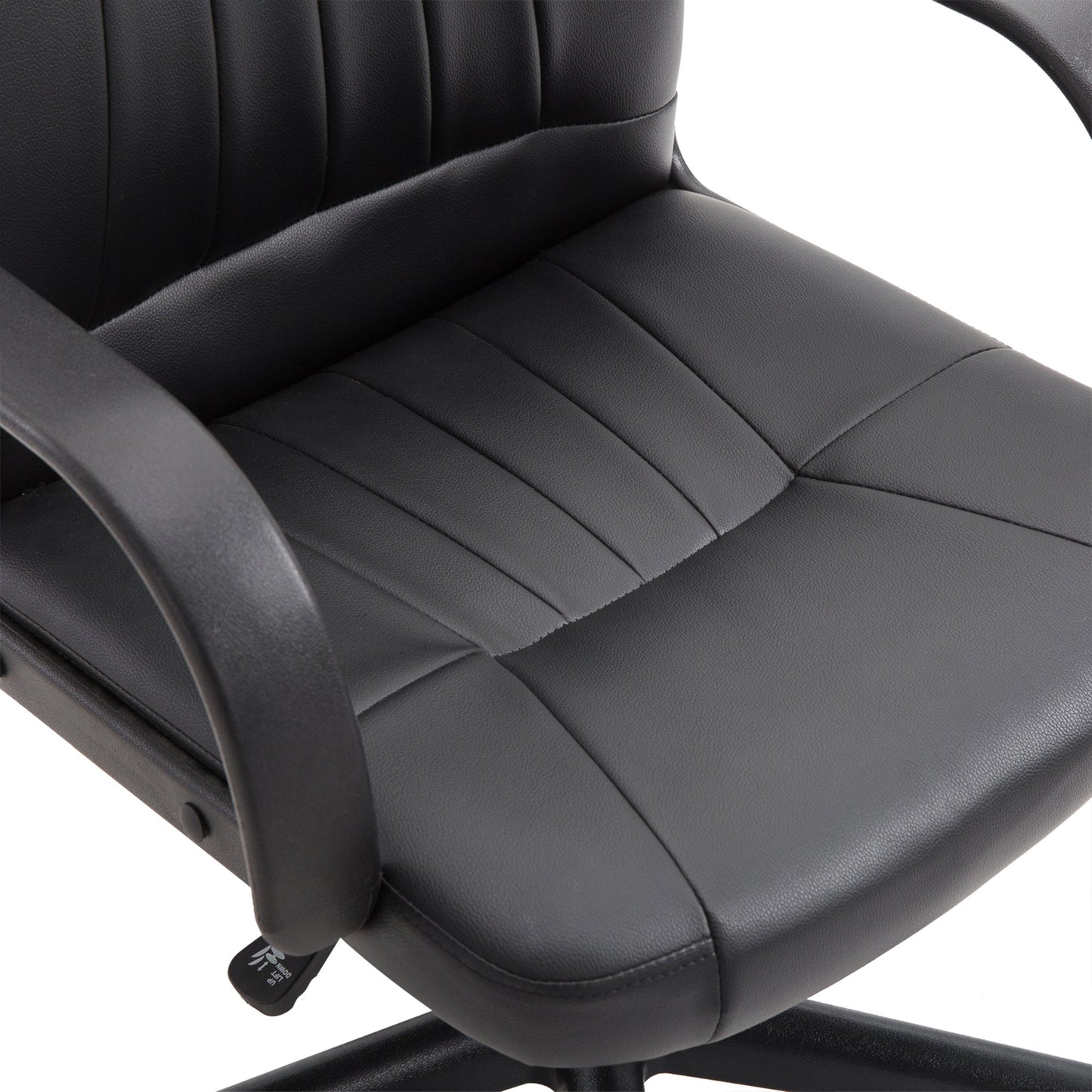 Ergonomic Swivel Office Chair, Height-Adjustable Faux Leather Office Chair, 60x60x94-103cm, Black