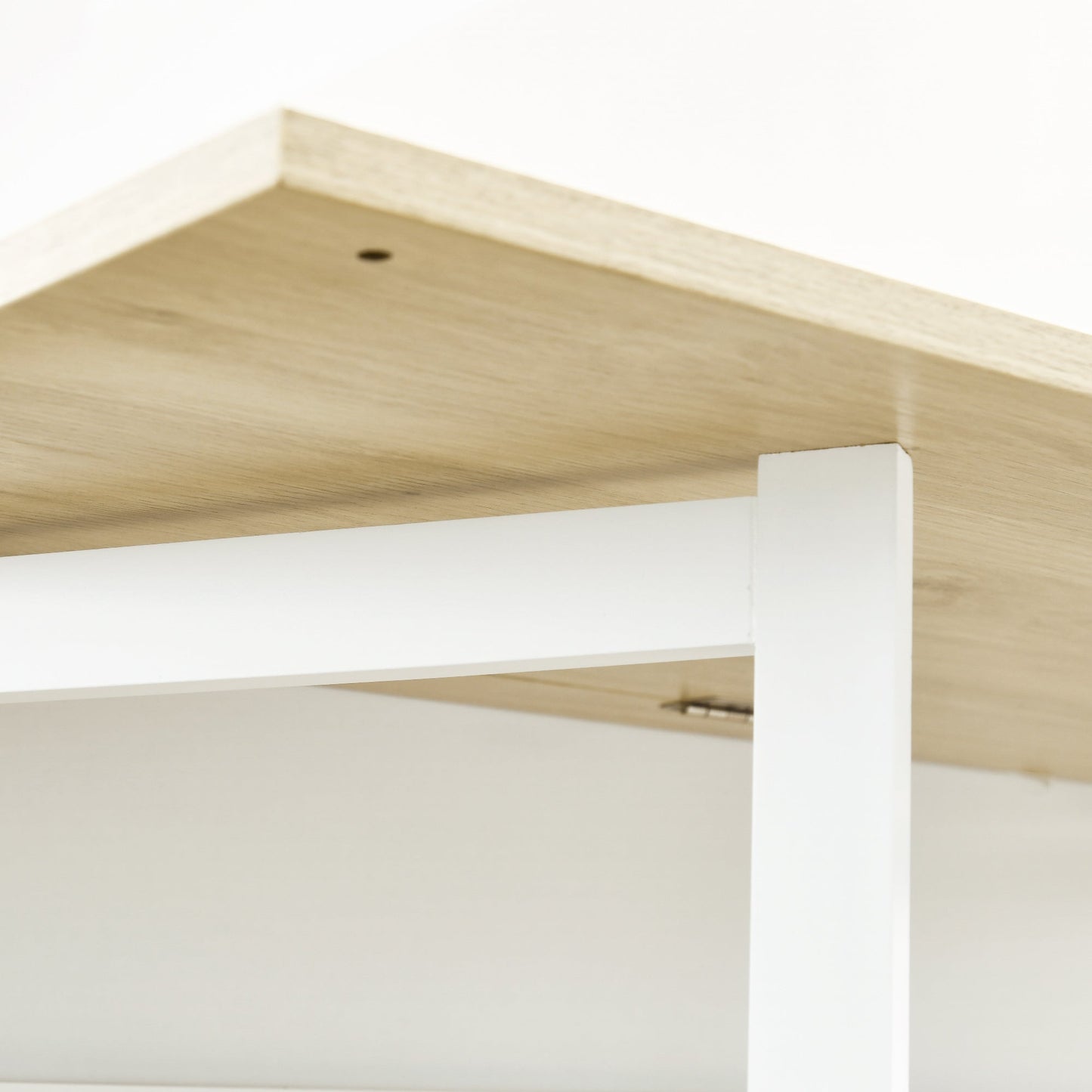 Modern MDF Bar Table for 2 People with 4 Open Shelves and Cabinet, 116x79. 5x91 cm