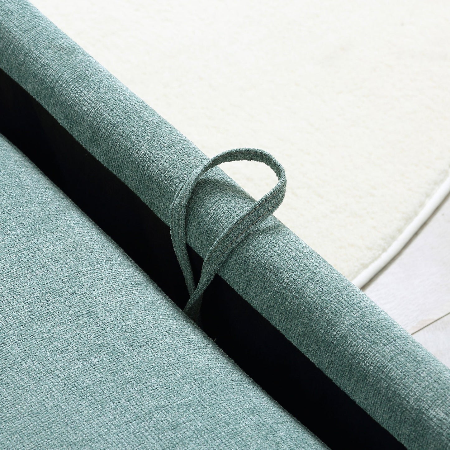 Single Sofa Bed with 4-Position Adjustable Backrest and Padded Seat, 96x84.5x87.5 cm, Green