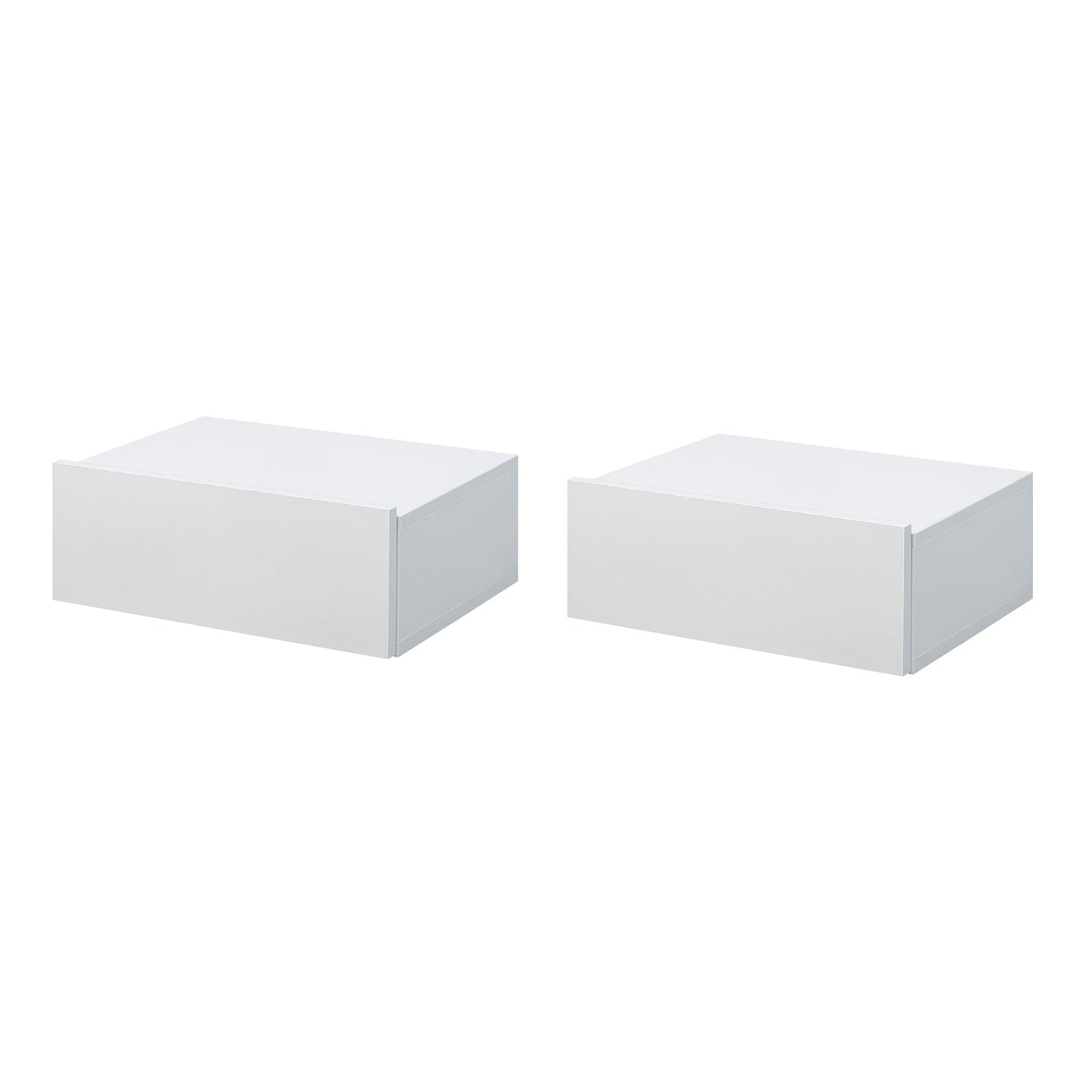 Set of 2 Wooden Suspended Bedside Tables, Modern Design, 40x30x15cm - White