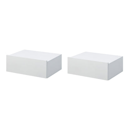 Set of 2 Wooden Suspended Bedside Tables, Modern Design, 40x30x15cm - White
